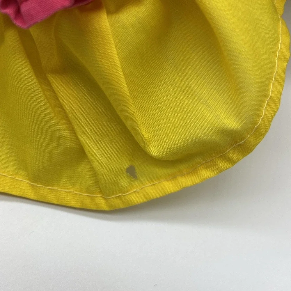 Vintage Sunbonnet Sue Decorative Pillows Set of 2 Yellow Pink Ruffle Cottagecore